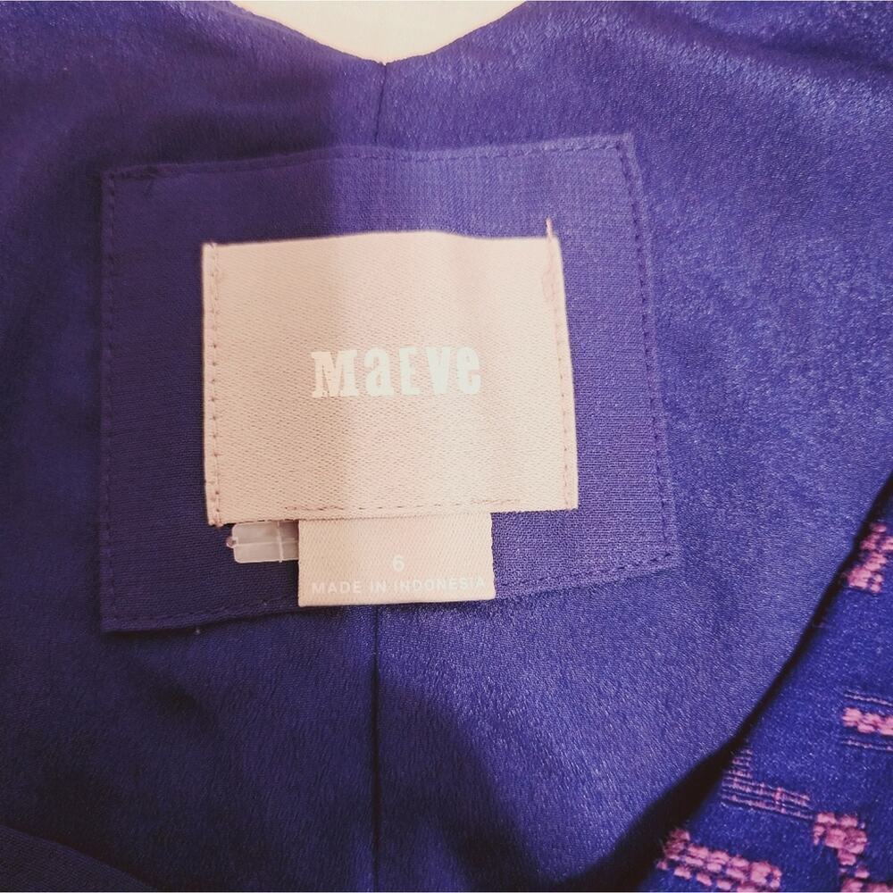 MAEVE BLUE EMBROIDERED DRESS WITH ZIP SIDE SIZE 6 - Picture 5 of 7